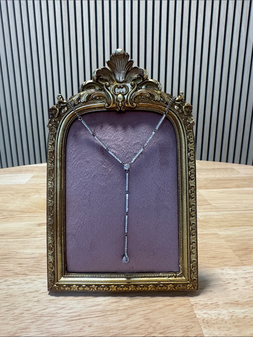 Givenchy Silver Tone Rhinestone Lariat Y Necklace